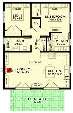 the floor plan for a two bedroom apartment