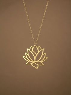 Gold lotus flower necklace by BubuRuby, $28.00. #etsy Lotus Necklace Gold, Gold Lotus Flower, Lotus Flower Necklace, Lotus Necklace, Gold Lotus, A Necklace, Pretty Jewellery, Flower Necklace, Lotus Flower