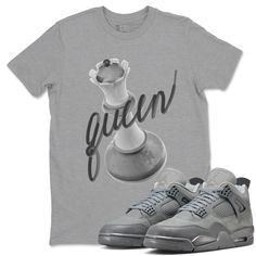 3D Queen t-shirt design was made to superbly match your kicks. Shop our Drip Gear Zone collection now to find the best sneaker shirts and Jordan outfits. We have a lot of high-quality sneaker match shirts and more. 100% Cotton [Black,White] 90% Cotton / 10% Polyester [Heather Grey] 50% Cotton / 50% Polyester [Safety Green] Hoodie/Sweatshirt - 80% Cotton / 20% Polyester Gray Athletic Streetwear Tops, Gray Athletic Fit Top For Streetwear, Best Sneaker, Jordan 4s, Jordan Outfits, Queen Tshirt, Green Hoodie, Matching Jordans, Best Sneakers