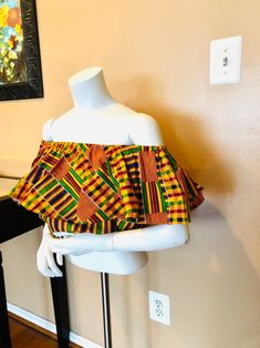 The Ama Kente Crop Top Kente off Shoulder Top Kente Crop | Etsy Fitted Multicolor Crop Top Blouse, Fitted Multicolor Bandeau Top, Multicolor Fitted Bandeau Top, Fitted Yellow Bandeau Crop Top, Multicolor Fitted Cropped Top, Brown Bandeau Top For Summer, Multicolor Stretch Bandeau Top, Yellow Fitted Bandeau Top, Brown Fitted Crop Top For Vacation