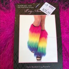 Rainbow Leg Warmers New With Tags I Have Two Sides, Edm Festival Outfit, Scene Outfits, Edm Festival, Leg Avenue, Women Legs, Festival Outfit, Leg Warmers, Pant Jumpsuit