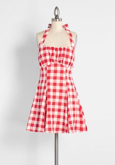 Plus Size Vintage Clothing, Red Gingham Dress, Easter Dresses For Women, 1950s Fashion Women, Modcloth Dress, Plus Size Shirt Dress, Vintage Sundress, Designer Plus Size Clothing, Cute Red Dresses