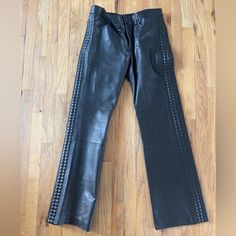 Calvin Klein Calfskin Studded Leather Pants. Runway Sample. (Lenny Kravitz)Rare. Size 48 European, Size M Us. One Of A Kind. Never Worn. Butter Soft Leather. You Can Definitely Rock This Look. Lenny Kravitz Style. Are You Gonna Go My Way? Lenny Kravitz Style, Pants Runway, Leather Pant, Lenny Kravitz, Studded Leather, Calvin Klein Jeans, My Way, Soft Leather, Calf Skin