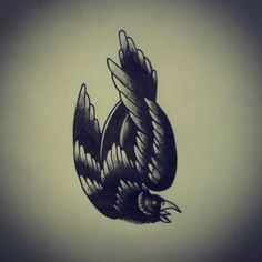 a drawing of a bird flying in the sky