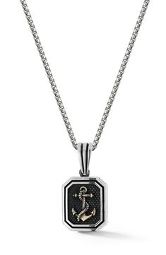 Elevate your everyday with this polished chain necklace that suspends a nautical-themed pendant. 24" length Sterling silver Made in Turkey Silver Necklace With Engraved Anchor Pendant, Silver Stainless Steel Anchor Necklace, Mens Pendant Necklace, Man Jewelry, Mens Necklace Pendant, Anchor Pendant, Mens Accessories Jewelry, Mens Pendant, Men's Necklace