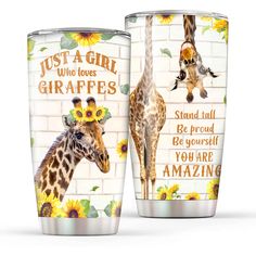 PRICES MAY VARY. 【GIRAFFE GIFTS】Our giraffe coffee mugs can be considered a great gift option for all who love giraffes and cute animals. 【DOUBLE WALL VACUUM INSULATION】Keep your drink at the ideal temperature for 6 hours when it's hot and 12 hours when it's cold. Can be used to hold coffee/tea or your favorite drink. 【GREAT FOR ANY OCCASION】Our tumbler is suitable for any indoor or outdoor places. Perfect for enjoying drinks at home, on the beach, by the lake, at the pool, in the office, at the Giraffe Epoxy Tumbler, Giraffe Mugs Coffee Cups, Giraffe Jewelry, Giraffe Mug, Reusable Cups, Insulated Coffee Mugs, Stainless Steel Cups, Printed Jewelry, You Are Amazing