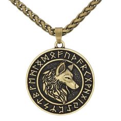 This beautiful Odin’s Wolf Amulet is made with Stainless Steel that will not tarnish or fade away. Depicting a wolf inside a runic circle, this amulet represents loyalty, bravery, and teamwork. Featuring an one-of-a-kind design, this pendant makes a great choice for you or as a gift for your loved one. Material: Metal Metal Type: Stainless Steel Size: 60 cm (24 in) Nordic Necklace, Mjolnir Necklace, Geri And Freki, Symbole Viking, Mjolnir Pendant, Norse Jewelry, Wolves Pendants, Wolf Necklace, Viking Pendant