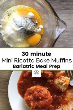 an image of mini ricotta bake muffins with meat prepped in a blender