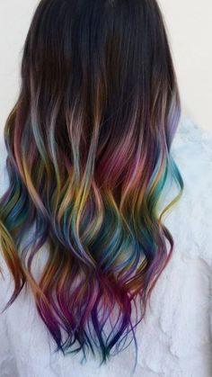 Bright Colored Peekaboo Highlights, Hair Color For Professional Women, Jewel Tone Rainbow Hair, Short Hair Rainbow Color, Peekaboo Rainbow Hair, Peekaboo Hair Color Ideas, Peekaboo Hair Color, Short Rainbow Hair, Peekaboo Hair Colors