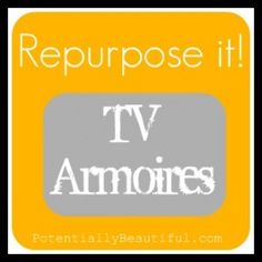 the words repurpose it tv amonies are in white letters on an orange background