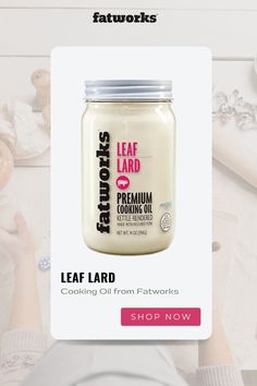 Calling all home chefs! Discover the secret to exceptional cooking with our Pasture-Raised Leaf Lard from Fatworks! With its superior quality and natural goodness, it's the perfect choice for elevating your favorite recipes. Shop now and taste the difference! Oil Uses, Home Chef, Favorite Recipes, Good Things