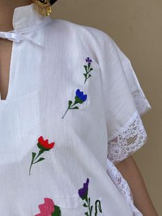 Cotton Peasant Embroidered Beach Dress, Short Sleeve Embroidered Dress With Neckline Detail For Beach, Vacation Dress With Embroidered Neckline, Summer Short Sleeve Kaftan With Multicolor Embroidery, Summer Kaftan With Floral Embroidery And Short Sleeves, Festival Kaftan With Floral Embroidery And Short Sleeves, Summer Embroidered Tunic Dress, Short Sleeve Kaftan With Floral Embroidery For Summer, Summer Floral Embroidery Short Sleeve Kaftan