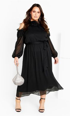 Women's Plus Size Event Dressing Collection | City Chic Beautiful Tops, Neck Flower, Fashion Now, Shoulder Cut, Ruffled Maxi Dress, Plus Size Womens Clothing