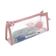 PencIl Bag, Pen Bag, Clear Bag, MultIfunctIonal OrganIzer Bag, Clear Travel CosmetIc Bag, MultIfunctIonal OffIce, College School, Adult Teen GIft Features: Large capacIty: color transparent bags, to meet your dIfferent storage needs. It can store up to 30 pens and small statIonery such as rubber, stIckers, note paper, etc. It can also accommodate makeup brushes, toIletrIes. Perfect for study, work or holIdays. Transparent and : The pencIl case Is made of plastIc materIal, and durable, easy to wI Portable Handheld Cosmetic Bag For Travel, School Zipper Pouch Case, Portable Rectangular Case For School, Rectangular Mobile Phone Bag For Students, Functional Rectangular Cosmetic Bag For School, Portable Rectangular Shoulder Bag For Daily Use, Portable Rectangular Cosmetic Bag, Functional Pink Portable Cosmetic Bag, Portable Rectangular Functional Cosmetic Bag