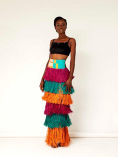 Cynthia Abila Okoroshi Skirt – Industrie Africa Raffia Crafts, Andrea Iyamah, African Luxury, Lagos Fashion Week, Color Block Skirt, Red Carpet Ready, Only Fashion, Skirted Swimwear, Daily Look