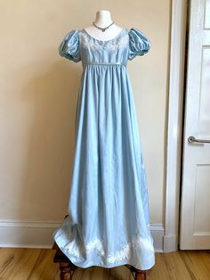 1800's Dress, Bridge Dress, Bridgerton Inspired, Historical Dress, Gown Blue, Royal Dresses