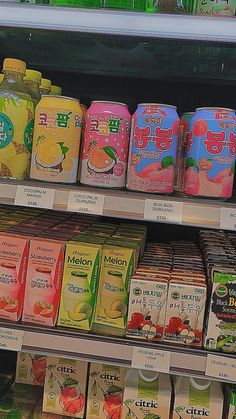 korean supermarket aesthetic Soda Aesthetic Can, Soda Cans Aesthetic, Soda Pop Aesthetic, Soda Can Aesthetic, Juice Box Aesthetic, Soda Aesthetics, Korean Supermarket, Exotic Snacks