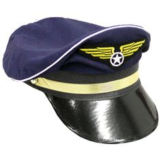 Airline Pilot or Captain Adult HatFly High in this airplane hat perfect for any cockpit party Includes: Cloth, pilot style hat with gold and white detailing. Adjustable back allows 20 to 24-inch head size, measures 11"long and 9"wide.

Special Shipping Information: This item ships separately from other items in your order. This item cannot ship to a P.O. Box. This item may be subject to additional processing days.

ITEM IS NOT ELIGIBLE FOR EXPEDITED SHIPPING Airplane Costume, Pilot Hat, Pilot Style, Pilots Aviation, Novelty Hats, Aviator Hat, Costume Hats, Authentic Design, Costume Shop