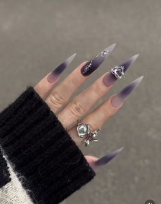 Witch Nails, Witchy Nails, Sharp Nails, Punk Nails, Nagel Tips, Goth Nails, Grunge Nails, Her Nails, Blush Nails