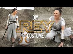 Rey Costume-The Last Jedi-Thrift Store DIY: I've been searching the internet for months now trying to find a simple DIY for this costume. All the tutorials I kept finding usually involved using a sewing machine and other sewing skills I don't have. Finally, I just decided to go to my local th… Diy Rey Costume Star Wars, Rey Costume Star Wars, Rey Costume Diy, Rey Star Wars Costume, Star Wars Costumes Diy, Modest Halloween Costumes, Finn Star Wars, Rey Costume