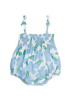 baby girl bubble with ruched chest, spaghetti straps with bows in a blue floral pattern Psalm 127, Toddler Stuff, Hot Spring, Baby Outfits, Girl Stuff, Baby Things, Baby Ideas, Big Sister, Future Kids