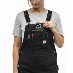 Bib Overalls, Knee Pads, Dungarees, Suspenders, Overalls, Loose Fitting, Canvas