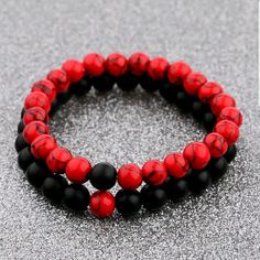 Brand New. Never Worn. Red Marbled Stone Beads With 1 Black Stone Bead. Black Stone Beads With 1 Red Marbled Stone. 8mm Beads. Red Bracelet Is The Smaller Of The 2. Stretch Fit. Casual Red Beaded Bracelets With Black Beads, Red Bracelets With Black Round Beads, Casual Red Bracelets With 8mm Beads, Casual Red Jewelry With 8mm Beads, Elegant Red And Black Beaded Bracelets, Casual Red Bracelets With Spacer Beads, Casual Red Jewelry With Black Beads, Florida Photoshoot, Beaded Bra