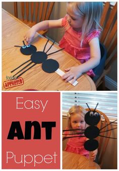 Toddler Approved!: Simple Bug Activities for Kids {Denise Fleming Virtual Book Club for Kids} Ant Puppet, Ant Crafts, Bug Crafts, Daycare Crafts