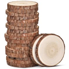 a stack of wood slices stacked on top of each other