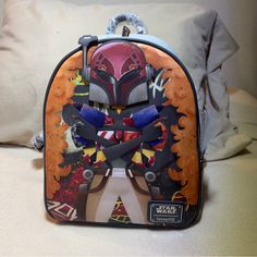 Brand New With Tag Loungefly Star Wars Sabine Mandalorian Ahsoka Jedi Spray Paint Mini Backpack Themed Red Backpack For School, Themed Red School Backpack, Red Themed Backpack Bag, Themed Red Backpack, Themed Red Travel Backpack, Red Themed Standard Backpack, Themed Multicolor Standard Backpack, Themed Multicolor Backpack, Themed Multicolor Backpack For Everyday Use