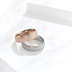 Rose Gold Metal Rings For Wedding, Minimalist Rose Gold Metal Ring, Minimalist Rose Gold Stainless Steel Rings, Women Rings, Geometry, Rose Gold, Silver