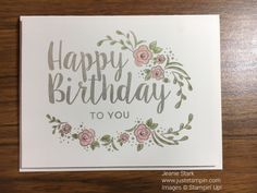 a happy birthday card with flowers and the words, happy birthday to you on it