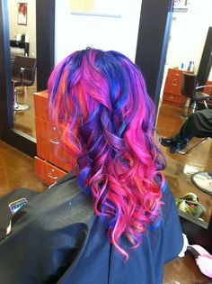 dont know if i would ever be brave enough but i would love to do this Pravana Hair Color, Vivid Hair Color, Multi Colored Hair, Neon Hair, Bright Hair, Alternative Hair, Zooey Deschanel