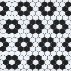 black and white hexagonal tiles are shown in this pattern, which is very similar to