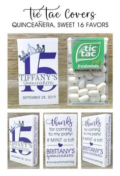 the tea corses quiniccanera sweet 16 favors with free printable tags