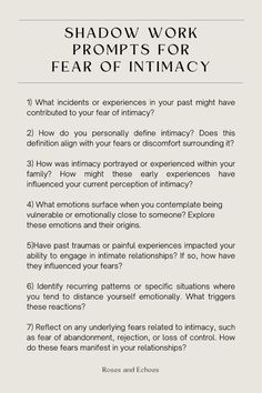 Emotional Shadow Work, Shadow Work To Get Over Someone, Shadow Work Journal Prompts Sexuality, Shadow Work For Trust Issues, Shadow Work For Fear, Shadow Work For Ego, Shadow Work Trust Issues, Fear Of Being Seen Shadow Work, Fear Shadow Work