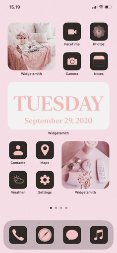 a pink and black poster with the words tuesday on it