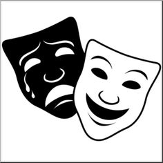 two masks with faces drawn on them, one is black and the other is white