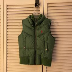 Old Navy. Child Xs. Puffy Vest. Green. Fleece Lined. Fancy Snap Buttons. Pink Deer Logo. Tags. Never Worn. Fall/Spring And Winter. Kids Puffer Vest, Deer Logo, Girls Puffer Vest, Pink Deer, Old Navy Vest, Grey Puffer, Old Navy Kids, Kids Vest, Boys Vest