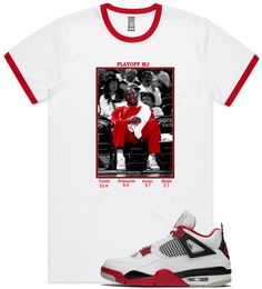 Custom Shirts to match the Jordan 4 Sizing Chart is available Since all items are made to order, all sales are final. This shirt is available in kids sizes We try to ship all orders out ASAP But There is a 1-3 business day handling time. We also do special request for any hard to match sneaker you may have. Message us Red Crew Neck Throwback Top, Sporty Red T-shirt With Sublimation Print, Red Summer T-shirt For Sports Events, Throwback Red Tops For Sports Events, Red Graphic Print Throwback Top, Red Throwback Top With Graphic Print, Red Throwback Style Top With Graphic Print, Game Day Red Tops With Sublimation Print, Red Sublimation Print Tops For Game Day