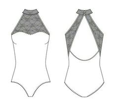 the front and back view of a swimsuit