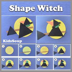 how to make a paper witch hat out of construction paper and cut it into shapes