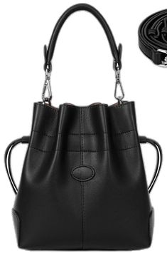 Cheap Black Bucket Bag For Shopping, Cheap Handheld Black Bucket Bag, Cheap Black Bucket Bag With Single Compartment, Everyday Black Bucket Bag With Zipper Pocket, Black Hobo Bucket Bag For Daily Use, Hobo Purse, Drawstring Bucket Bag, Shoulder Purse, Shoulder Handbags