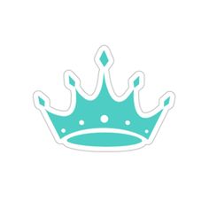 a blue crown sticker on a white background