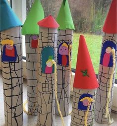 some very cute looking little towers made out of paper