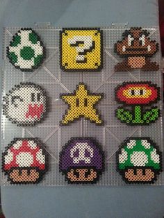 a bunch of pixel art made to look like mario bros and other video game characters