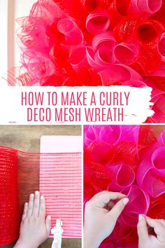 how to make a curly deco mesh wreath for valentine's day or any special occasion