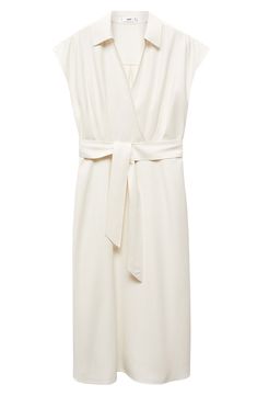 This flowy midi dress has pleats along the bodice and a tie belt that creates a faux-wrap silhouette. Hidden side-zip closure Surplice V-neck Cap sleeves Removable tie belt Unlined 93% viscose, 7% polyester Machine wash, line dry Imported Cotton Wrap Dress, Flowy Midi Dress, Wrap Midi Dress, Belt Tying, Nordstrom Dresses, Tie Belt, Simple Style, Side Zip, Cap Sleeves