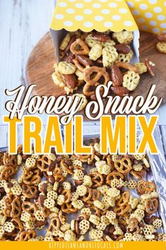 honey snack trail mix with the title overlay