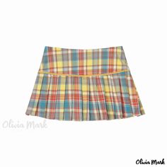 Olivia Mark - Vintage Plaid Pleated Mini Skirt Casual Plaid Pleated Skirt For Summer, Fitted Preppy Skirt With Pockets, Multicolor Skirt For School, Multicolor Mini Skirt Bottoms For School, Multicolor Mini Skirt For School, Fitted Multicolor Mini Skirt For School, Multicolor Spring Skirt For School, Multicolor Skirt For School In Spring, Casual Multicolor Mini Skirt For School